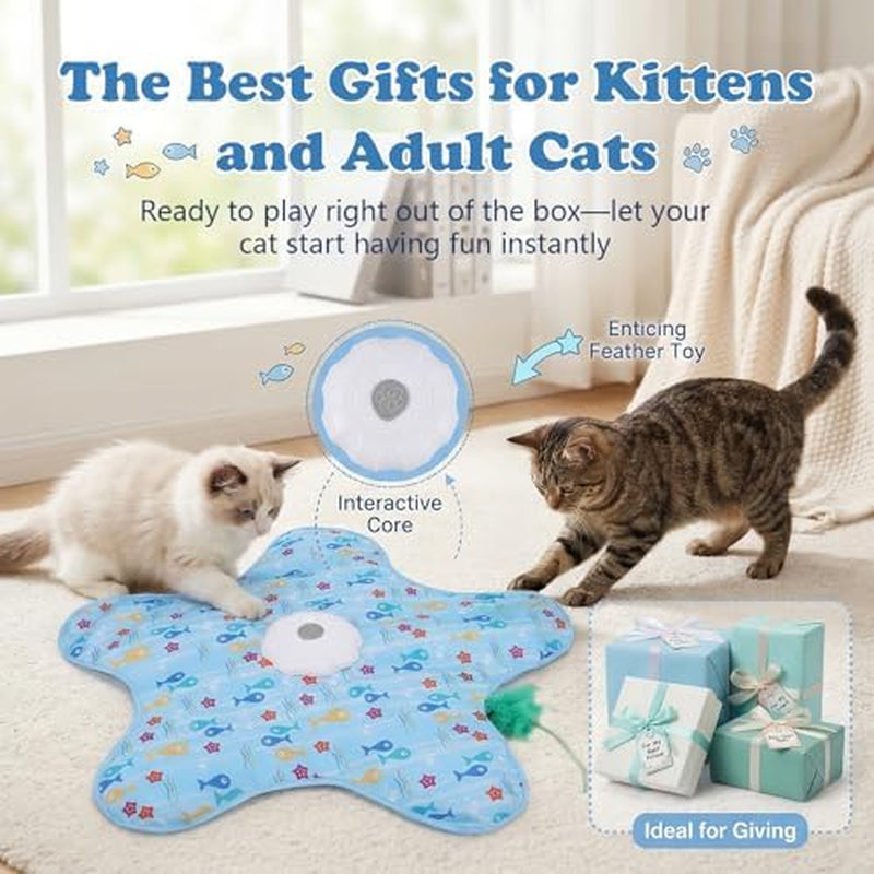 Peek-a-Purr: Hide & Seek Interactive Cat Toy with Moving Feathers & Bird Sounds