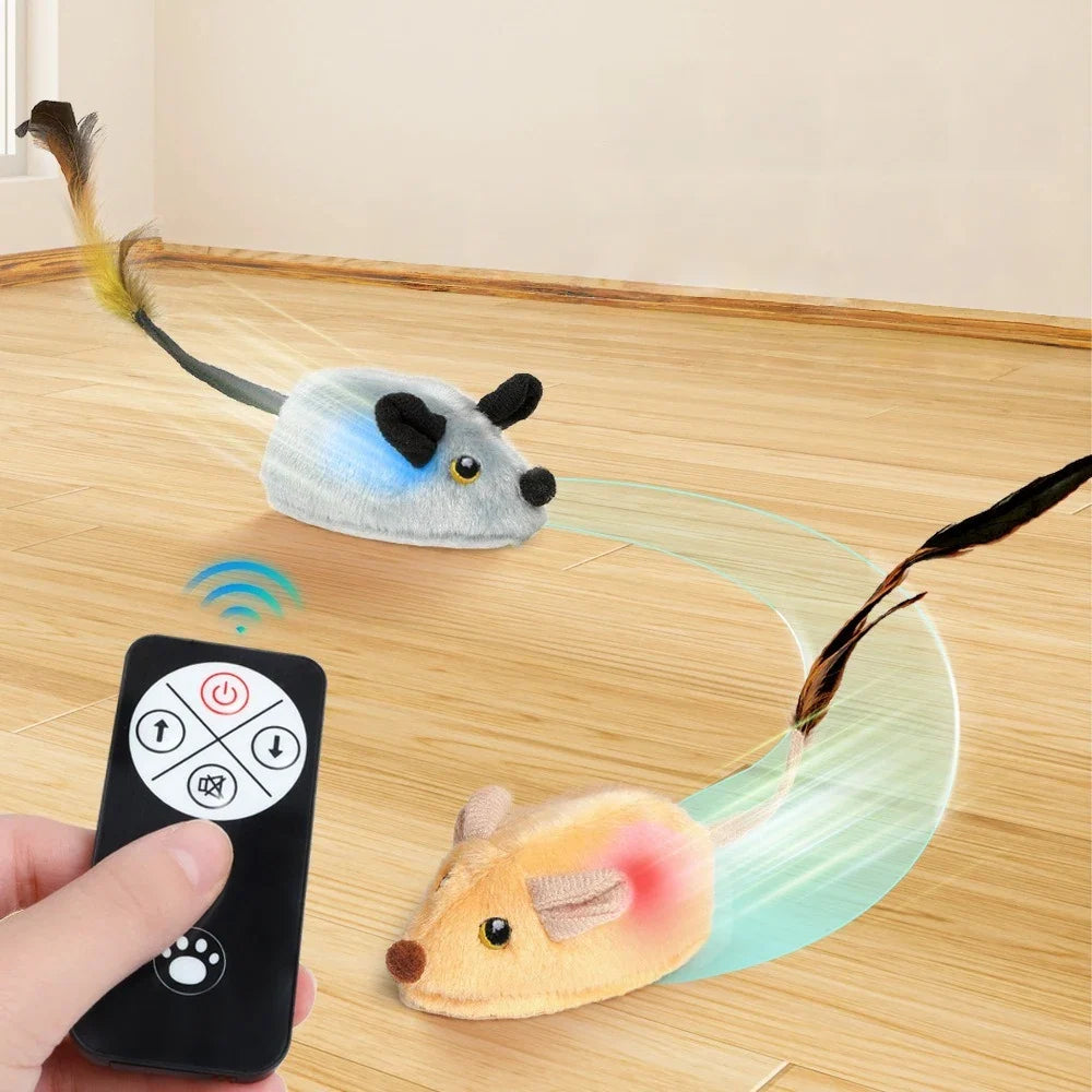The Mouse Patrol: Remote Control Moving Mouse Cat Toy, Rechargeable