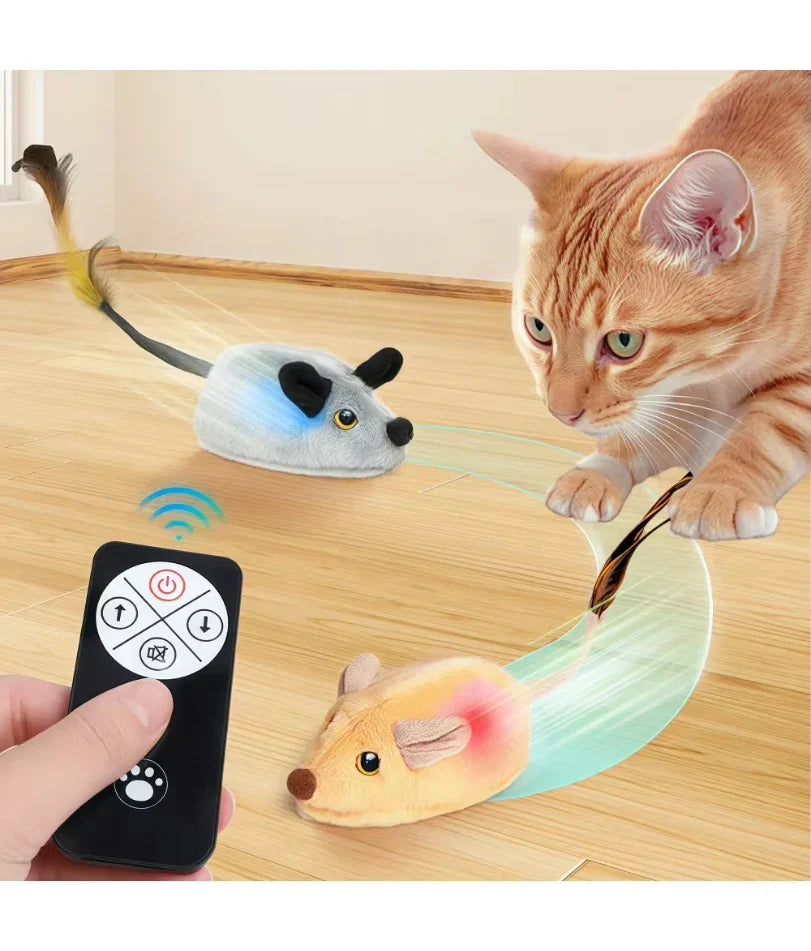 The Mouse Patrol: Remote Control Moving Mouse Cat Toy, Rechargeable