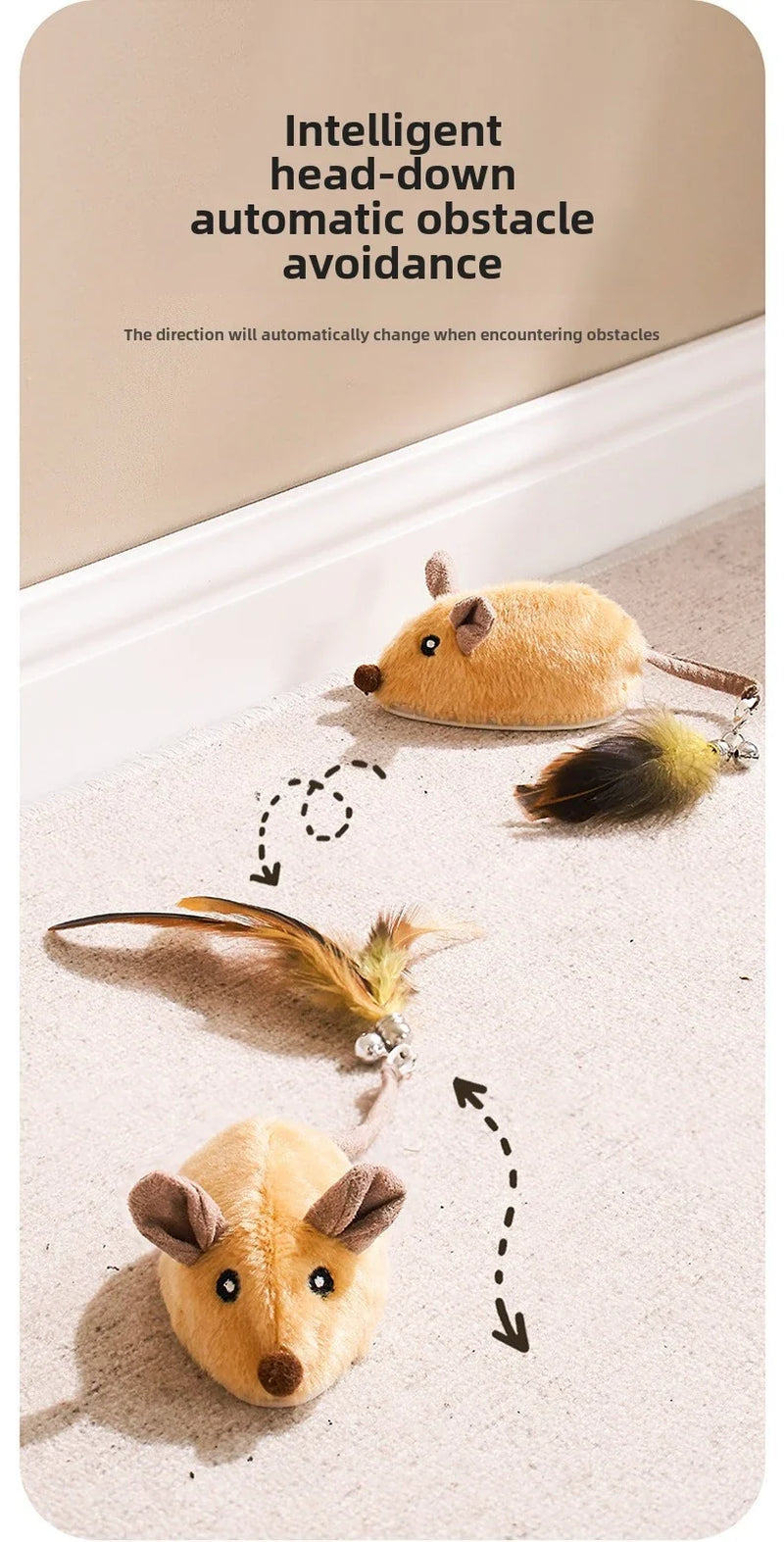 The Mouse Patrol: Remote Control Moving Mouse Cat Toy, Rechargeable
