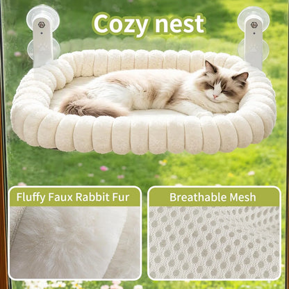 The Cloud Nine Perch: Foldable Cat Window Bed, Holds 40 lbs