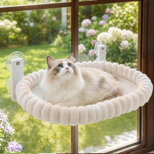 The Cloud Nine Perch: Foldable Cat Window Bed, Holds 40 lbs