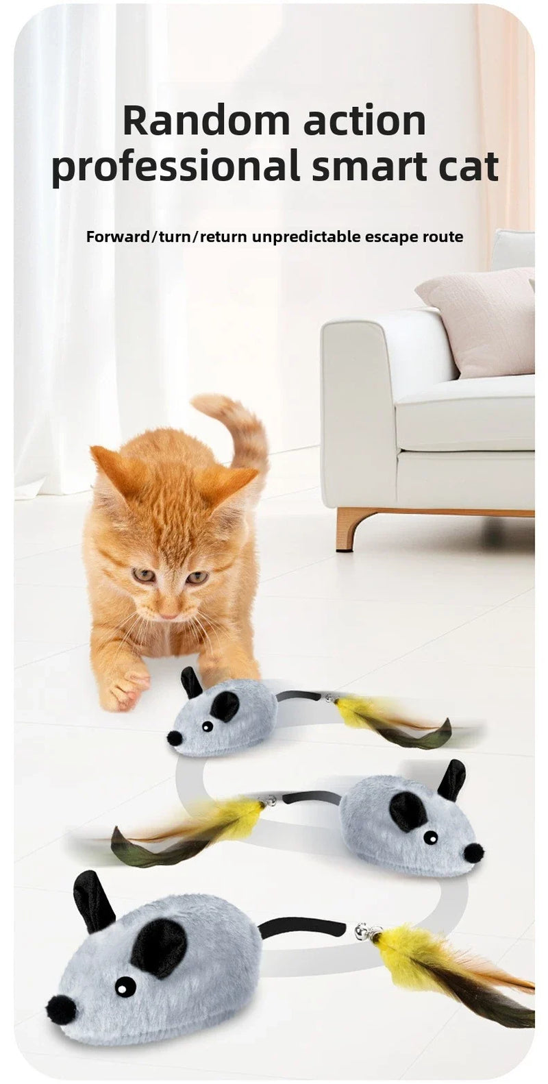 The Mouse Patrol: Remote Control Moving Mouse Cat Toy, Rechargeable