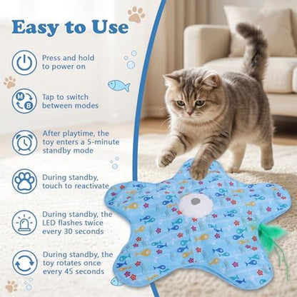 Peek-a-Purr: Hide & Seek Interactive Cat Toy with Moving Feathers & Bird Sounds